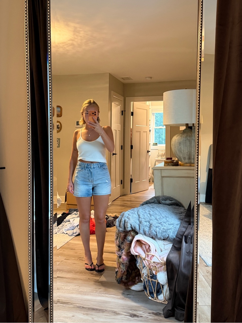Zara Light Blue Denim Women's Shorts - Casual High-Waist Style